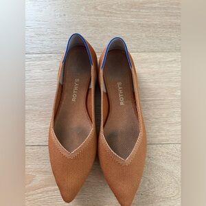 Rothy's Orange Pointed-Toe Flats in Fawn